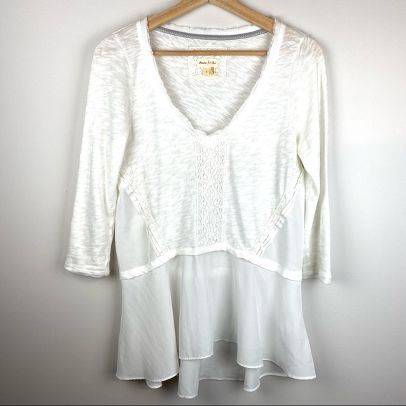 Anthropologie Meadow Rue Melia Peplum Top - Picture 1 of 5